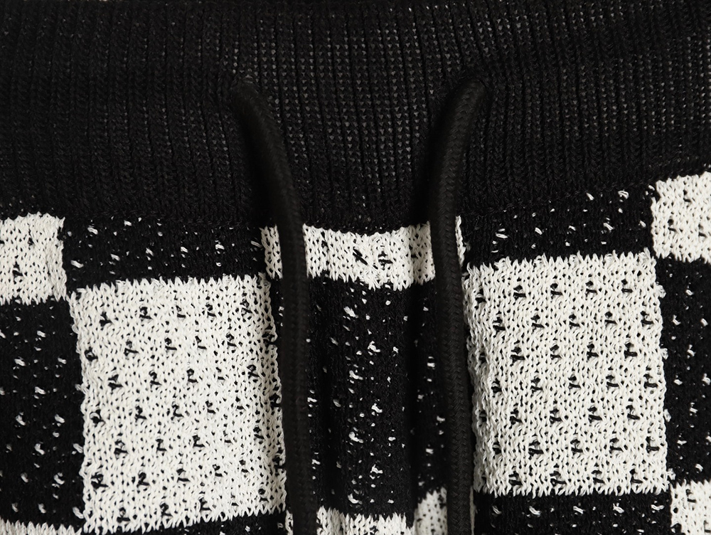 Askyurself checkerboard knit shorts TSK1