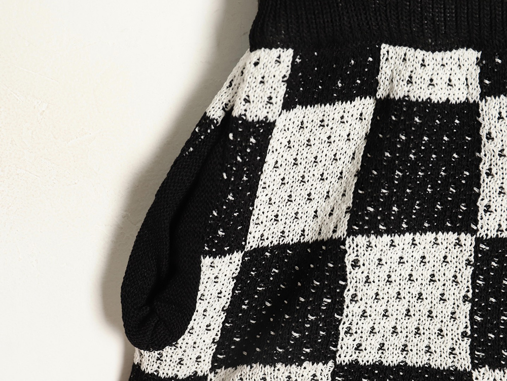 Askyurself checkerboard knit shorts TSK1