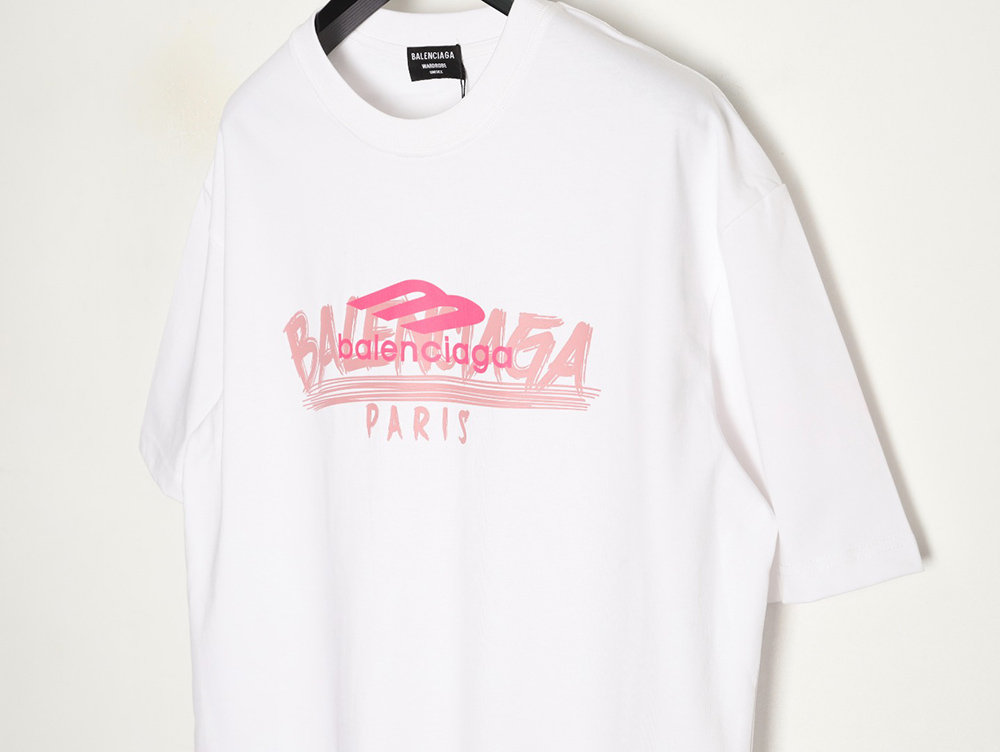 Ba*len*cia*ga 3m printed lettering logo short sleeves