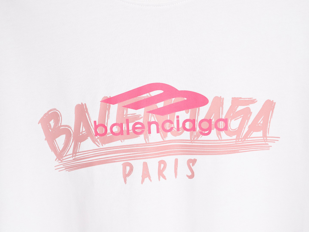 Ba*len*cia*ga 3m printed lettering logo short sleeves