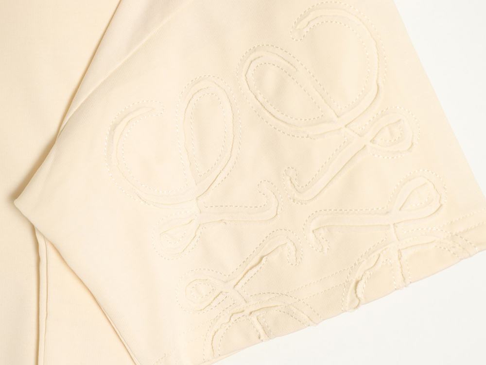 L0ew* cuff logo embroidered short-sleeved t-shirt