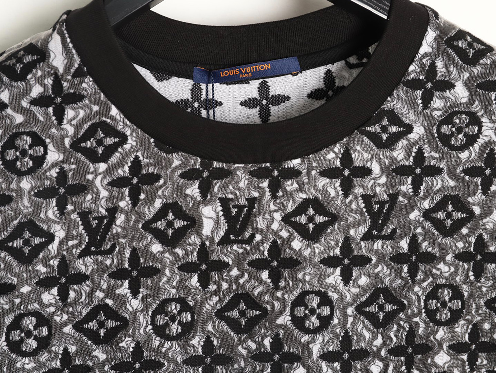l0*is V*t0n double-layer mesh jacquard monogram short-sleeve