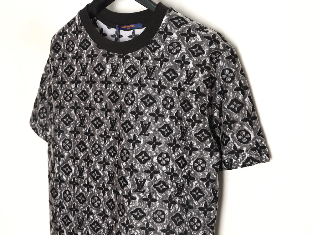 l0*is V*t0n double-layer mesh jacquard monogram short-sleeve
