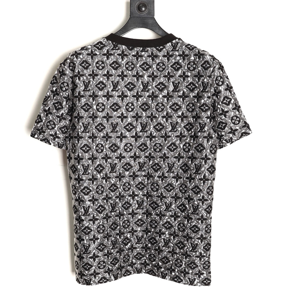 l0*is V*t0n double-layer mesh jacquard monogram short-sleeve