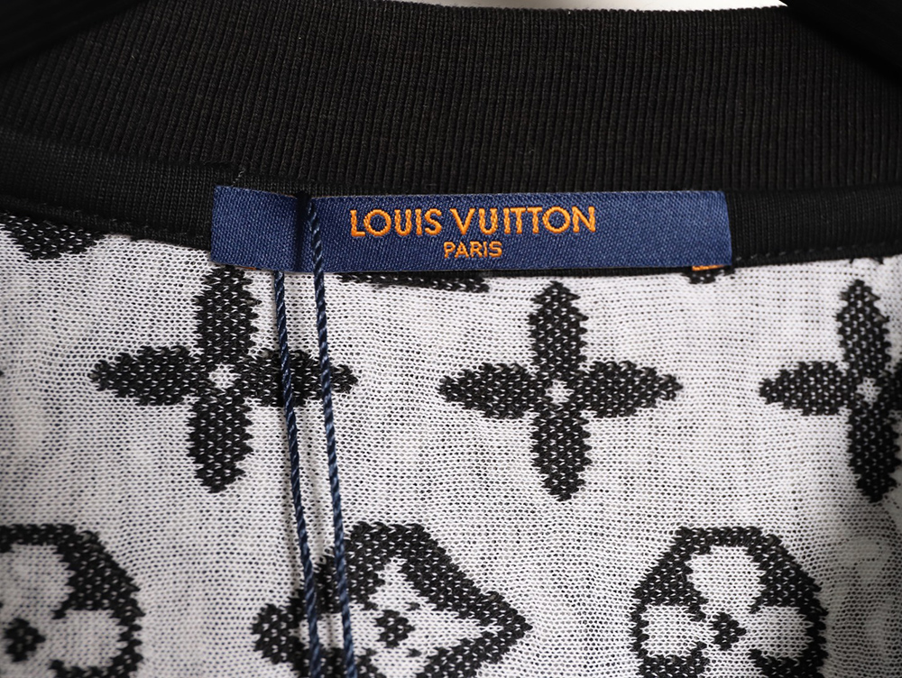 l0*is V*t0n double-layer mesh jacquard monogram short-sleeve