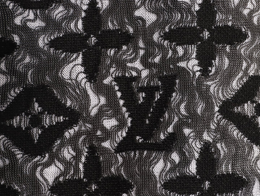 l0*is V*t0n double-layer mesh jacquard monogram short-sleeve