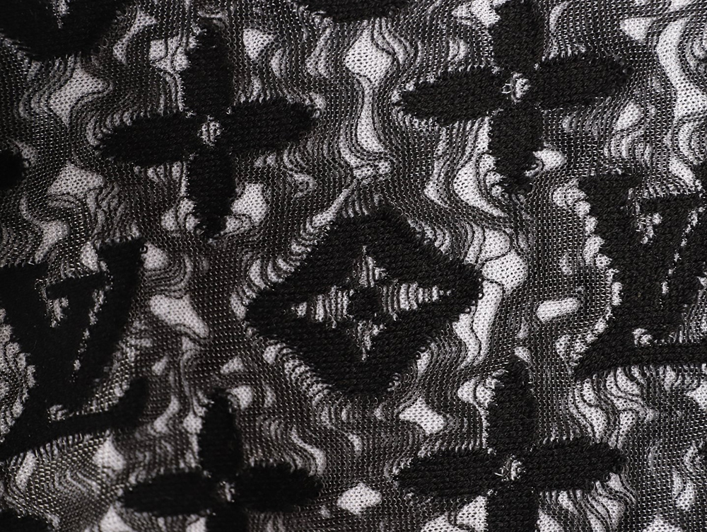 l0*is V*t0n double-layer mesh jacquard monogram short-sleeve