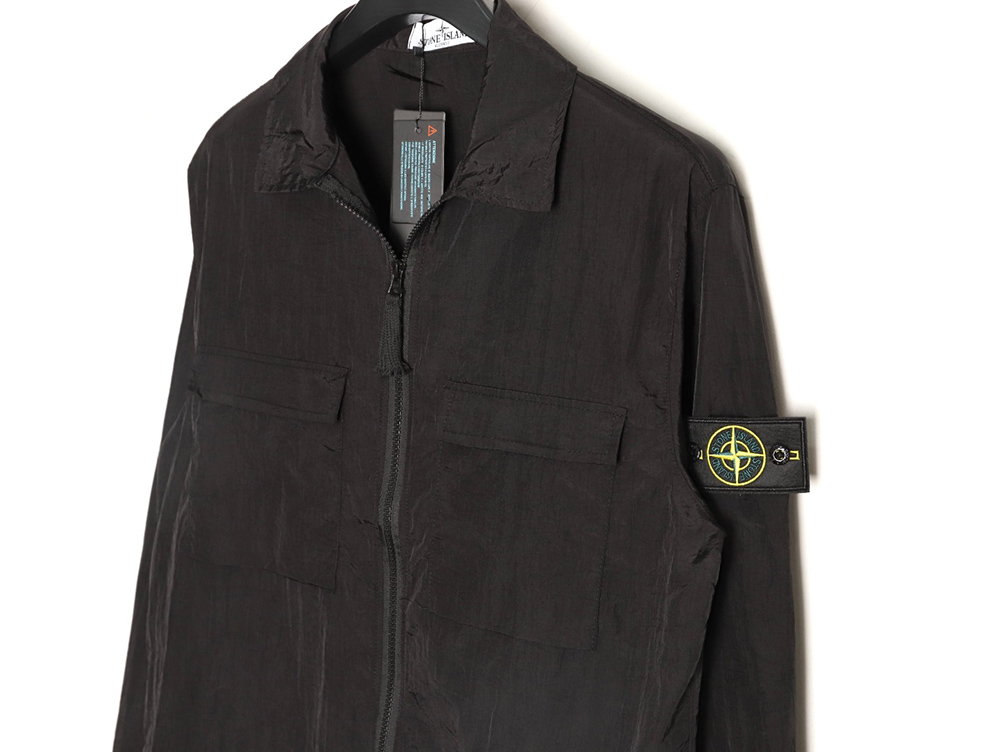 Stone Island solid color logo patch lapel zipper sun protection jacket