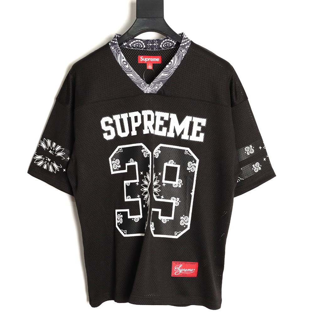 S*p*e printed mesh american baseball short-sleeved shirt