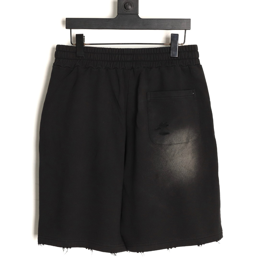 Ba*len*cia*ga fuzzy cola distressed ripped shorts