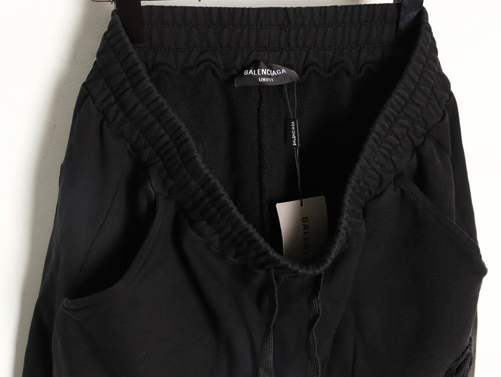 Ba*len*cia*ga fuzzy cola distressed ripped shorts