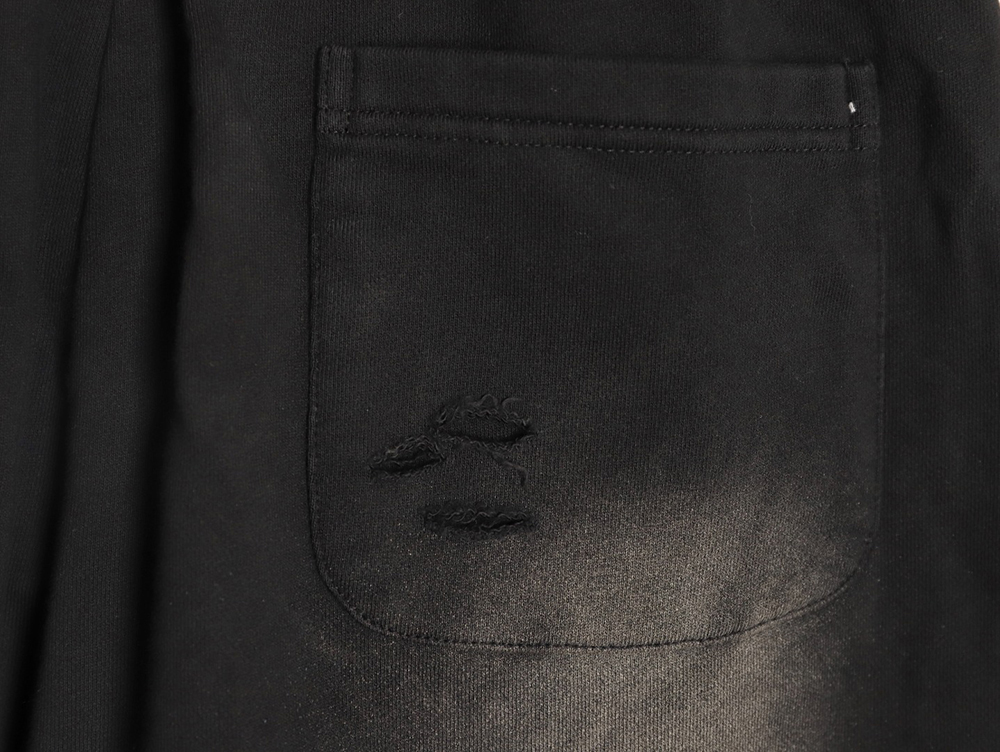 Ba*len*cia*ga fuzzy cola distressed ripped shorts