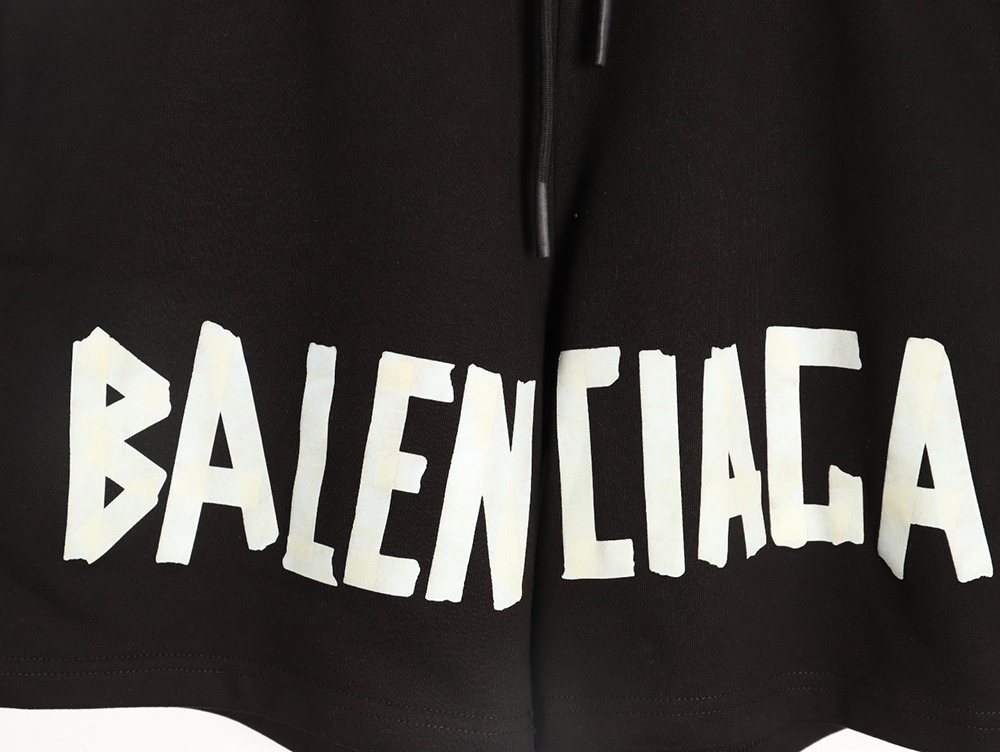 Ba*len*cia*ga masking tape printed shorts tsk1