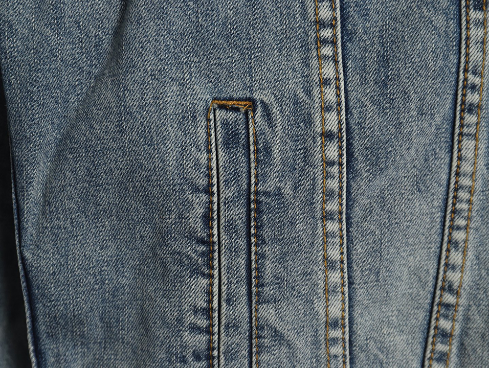 Ce**e paneled hooded denim jacket