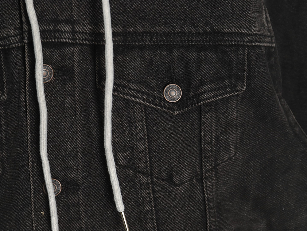 Ce**e paneled hooded denim jacket tsk1