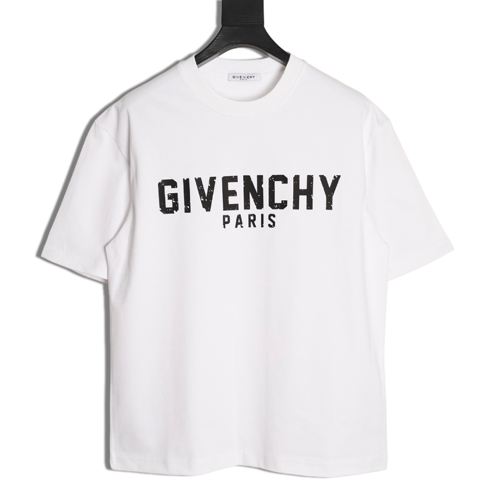 Givenchy three-dimensional laminated letter short sleeves