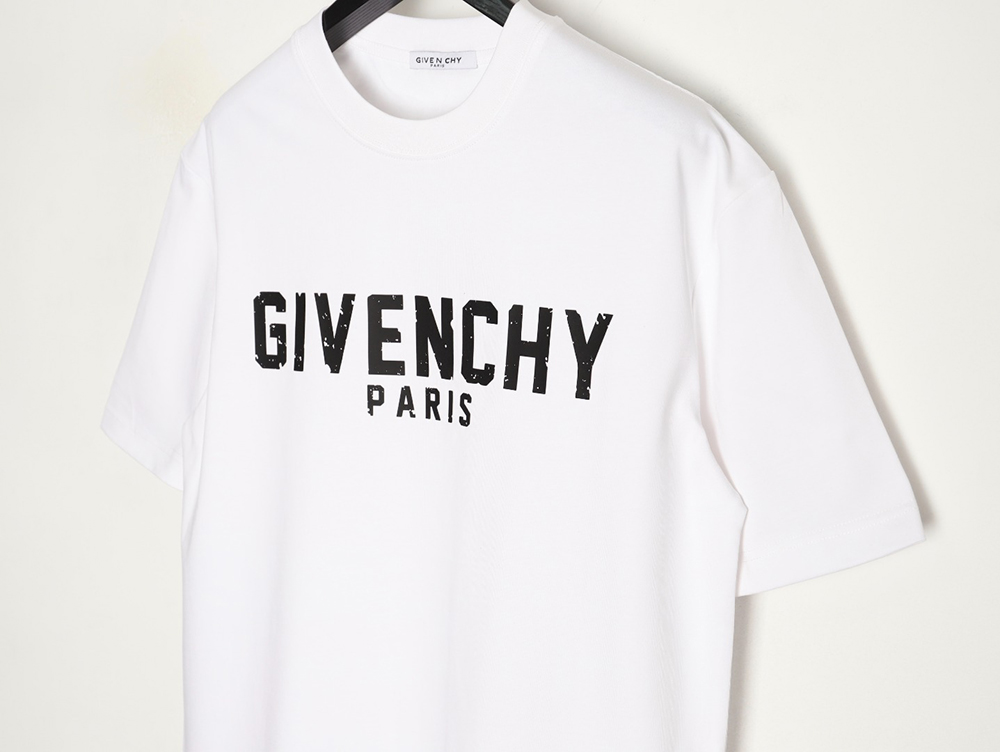 Givenchy three-dimensional laminated letter short sleeves