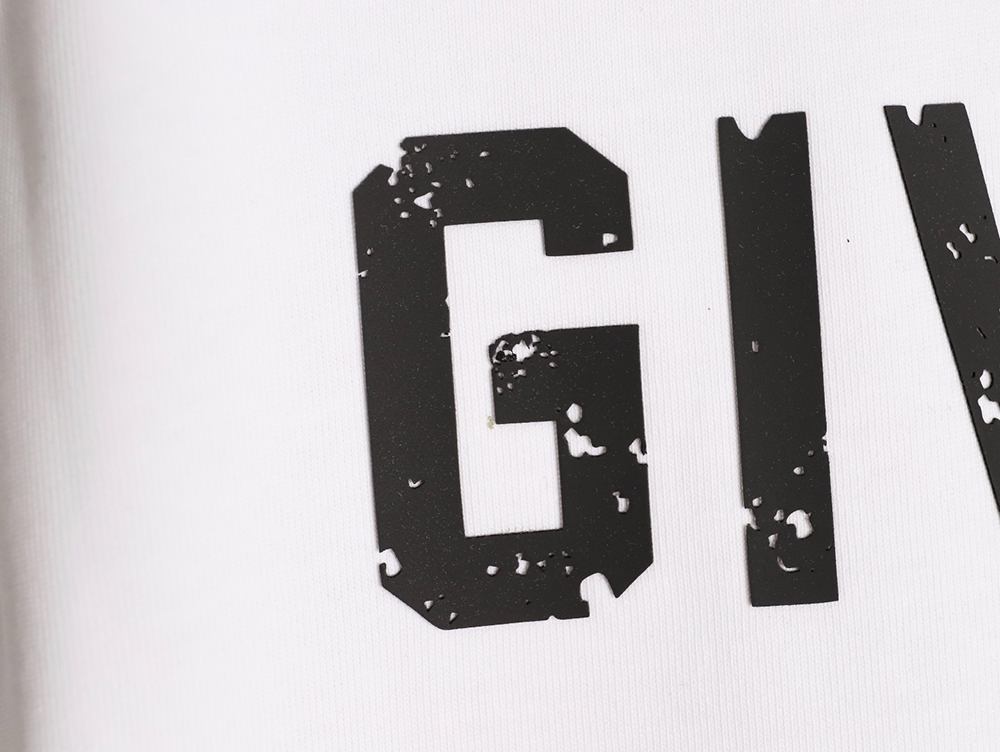 Givenchy three-dimensional laminated letter short sleeves