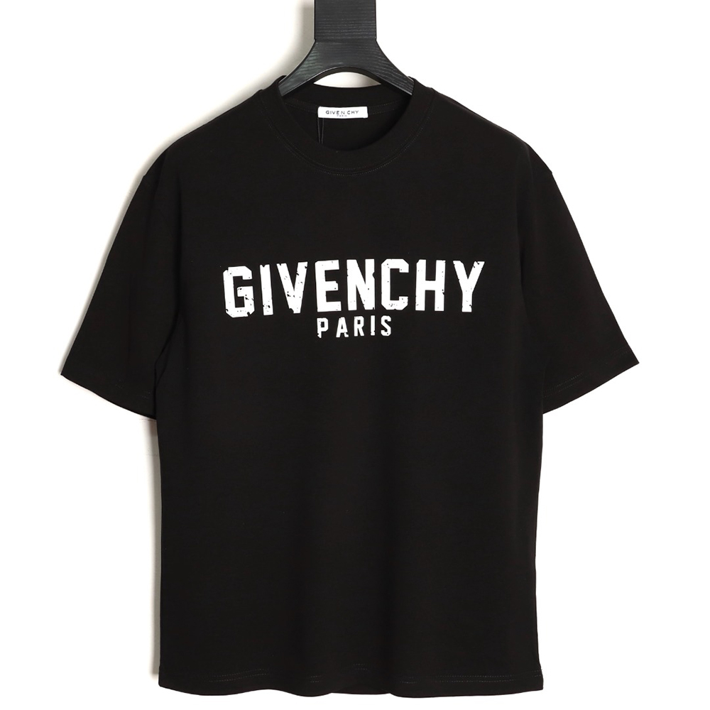 Givenchy three-dimensional laminated letter short sleeves TSK1