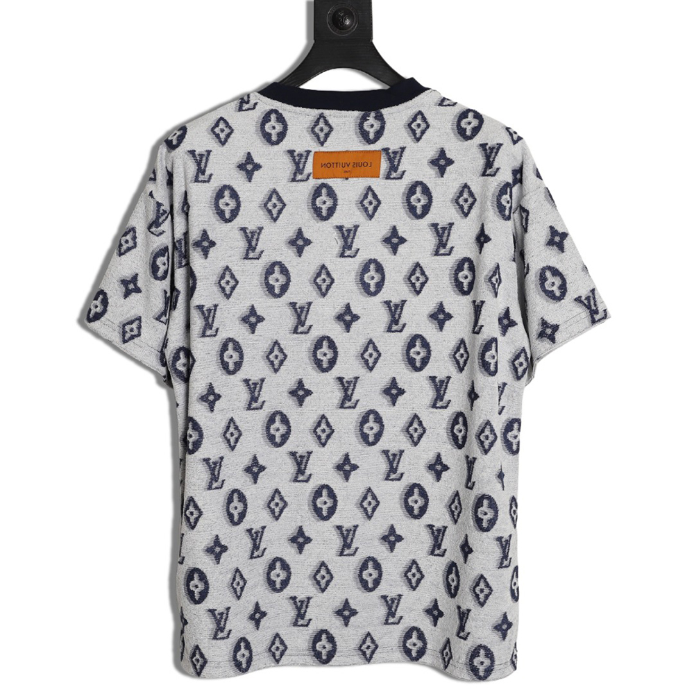 l0*is V*t0n all-over monogram logo jacquard towel t-shirt