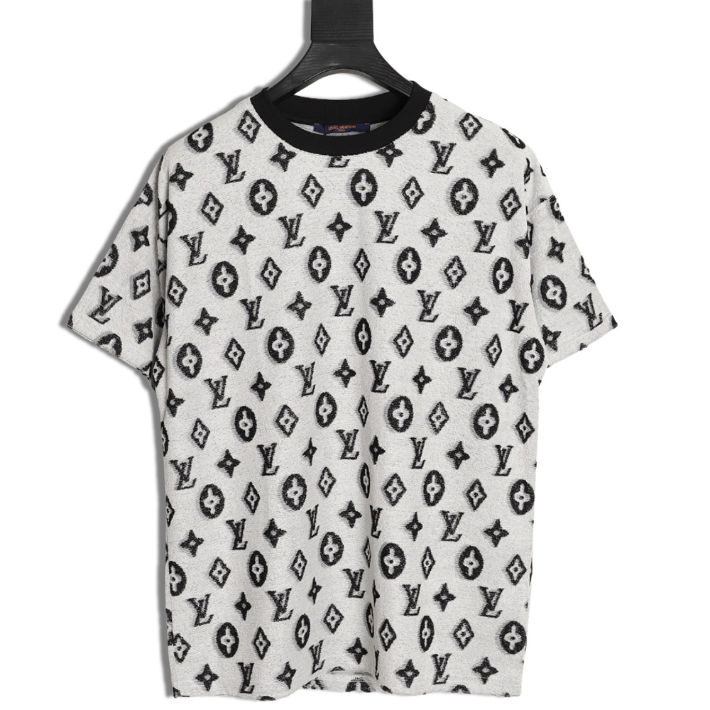 l0*is V*t0n all-over monogram logo jacquard towel t-shirt tsk1