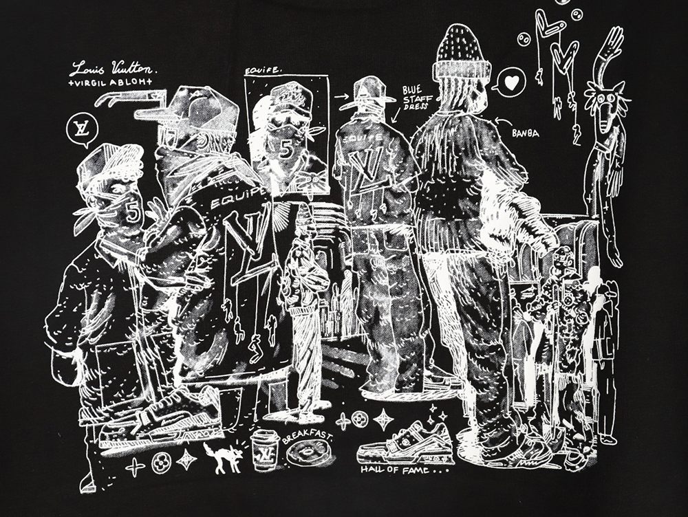 l0*is V*t0n puff print short-sleeved t-shirt tsk1