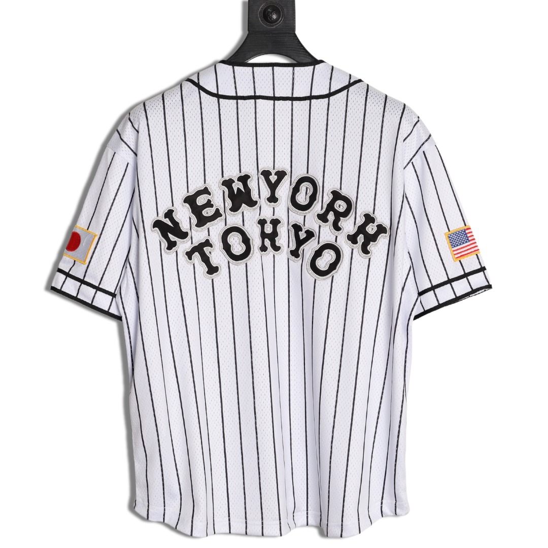 S*p*e & homerun collaboration logo mesh comfortable short-sleeved baseball shirt