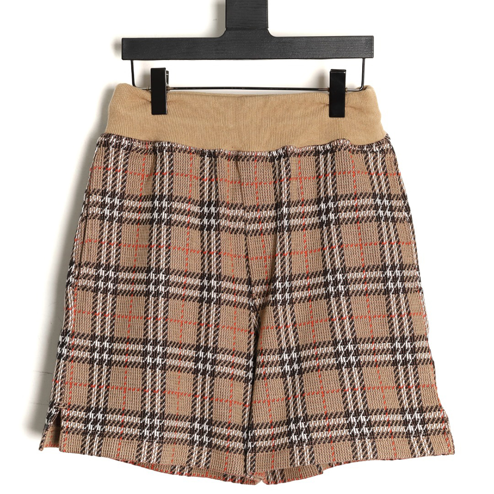 B**rry yellow check cotton blend check shorts