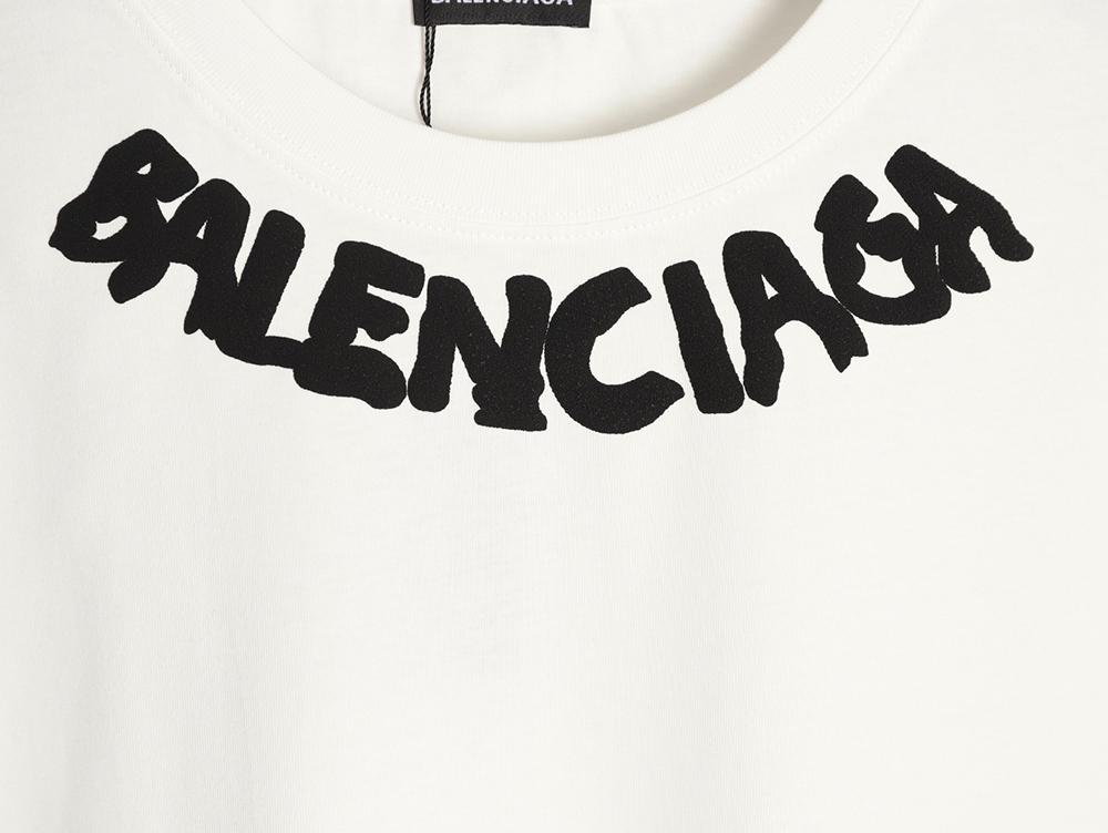 Ba*len*cia*ga collar lettering short-sleeved t-shirt