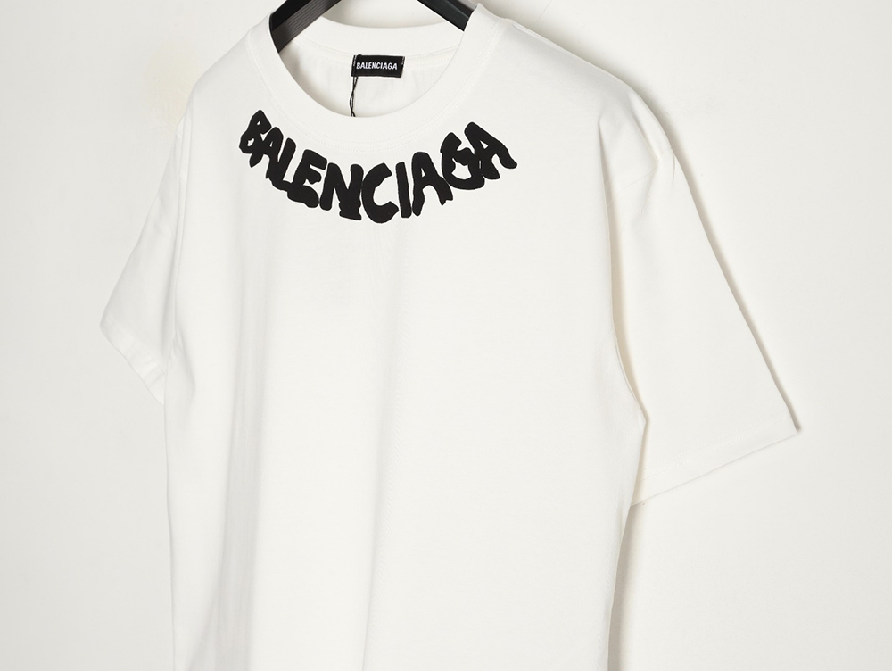 Ba*len*cia*ga collar lettering short-sleeved t-shirt