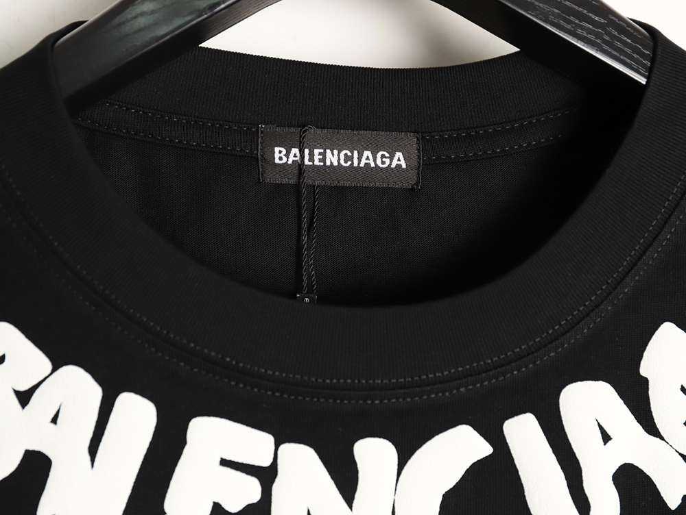 Ba*len*cia*ga collar lettering short-sleeved t-shirt tsk1