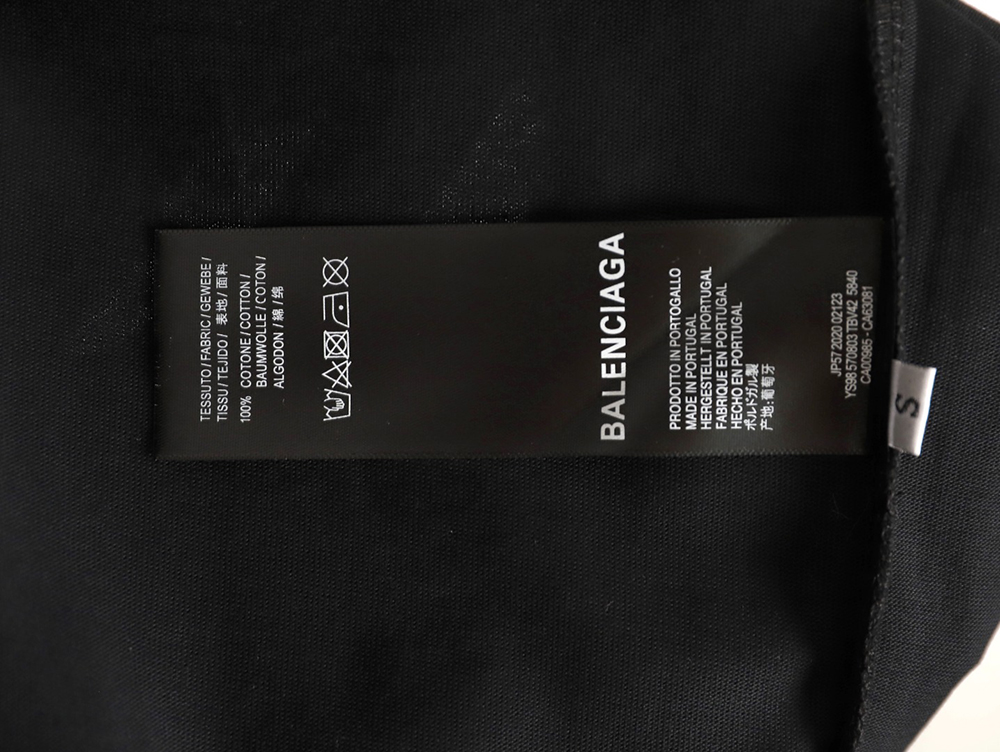 Ba*len*cia*ga collar lettering short-sleeved t-shirt tsk1