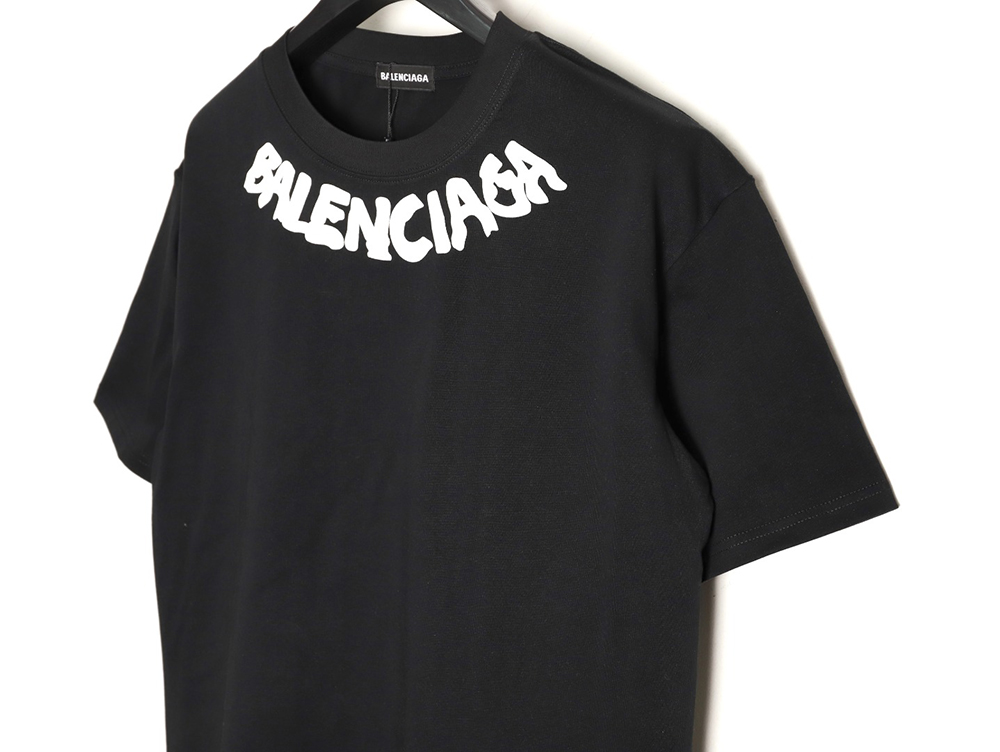 Ba*len*cia*ga collar lettering short-sleeved t-shirt tsk1