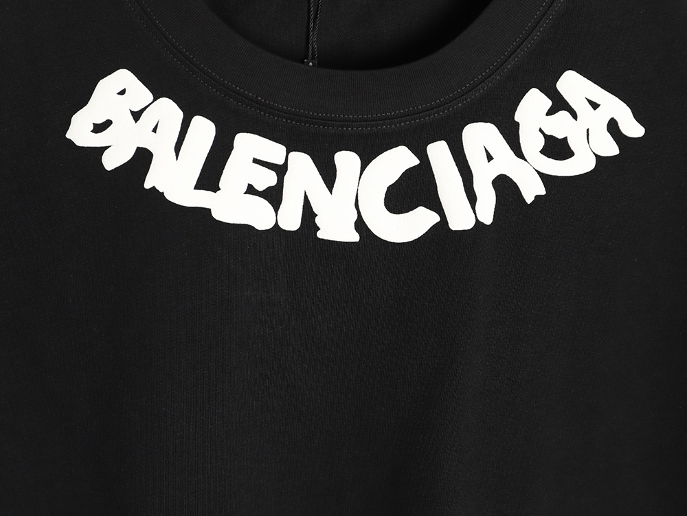 Ba*len*cia*ga collar lettering short-sleeved t-shirt tsk1