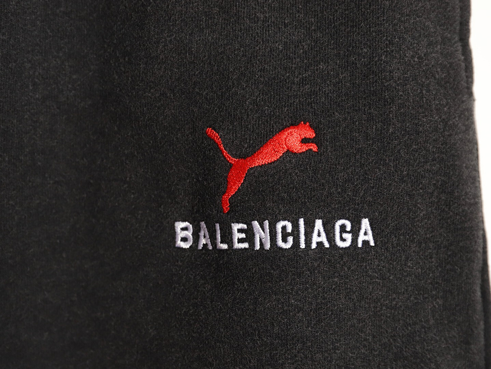 Ba*len*cia*ga & puma joint washed distressed shorts