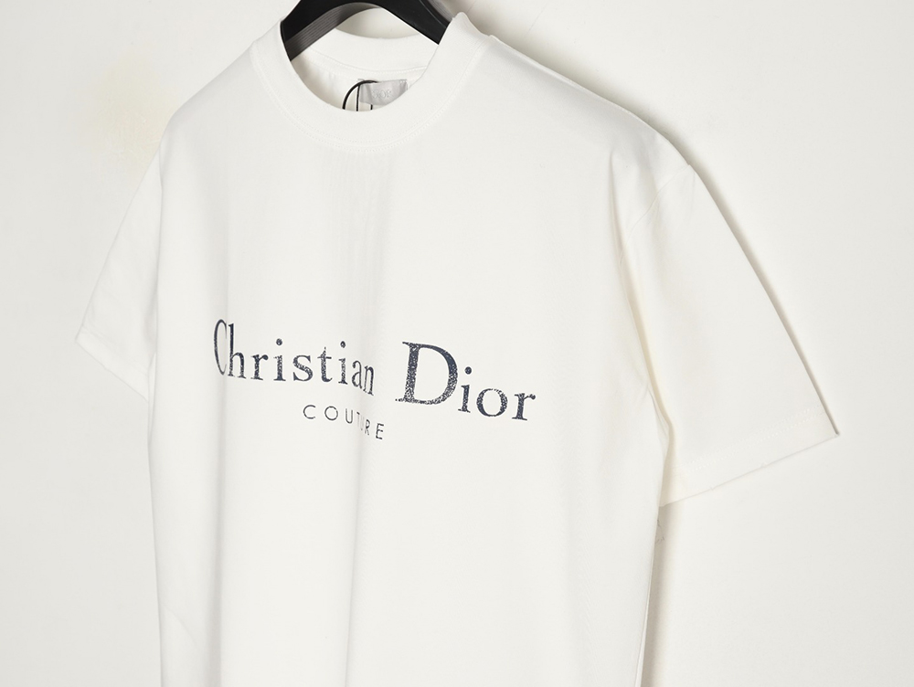 D*or gradient letter round neck short sleeve t-shirt