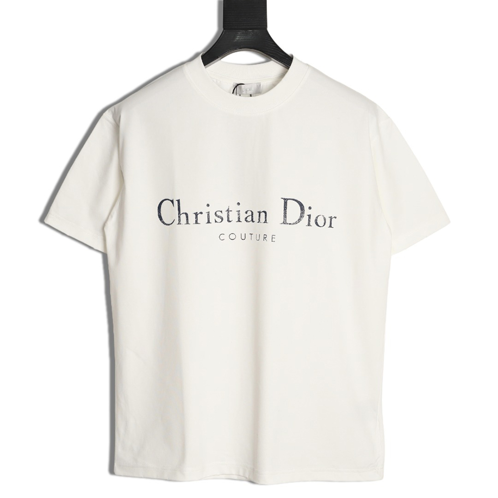 D*or gradient letter round neck short sleeve t-shirt