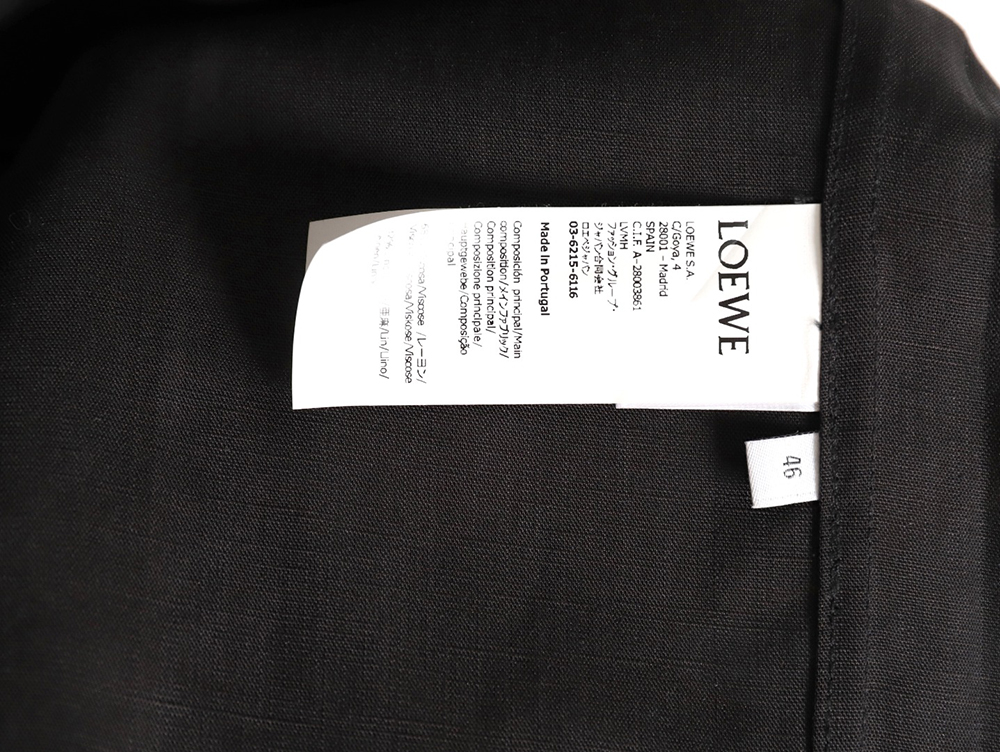 L0ew* embroidered linen long-sleeved shirt