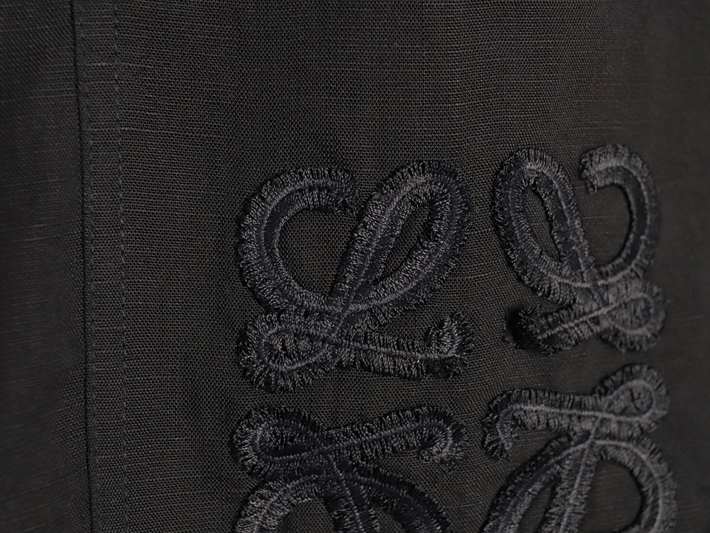 L0ew* embroidered linen long-sleeved shirt