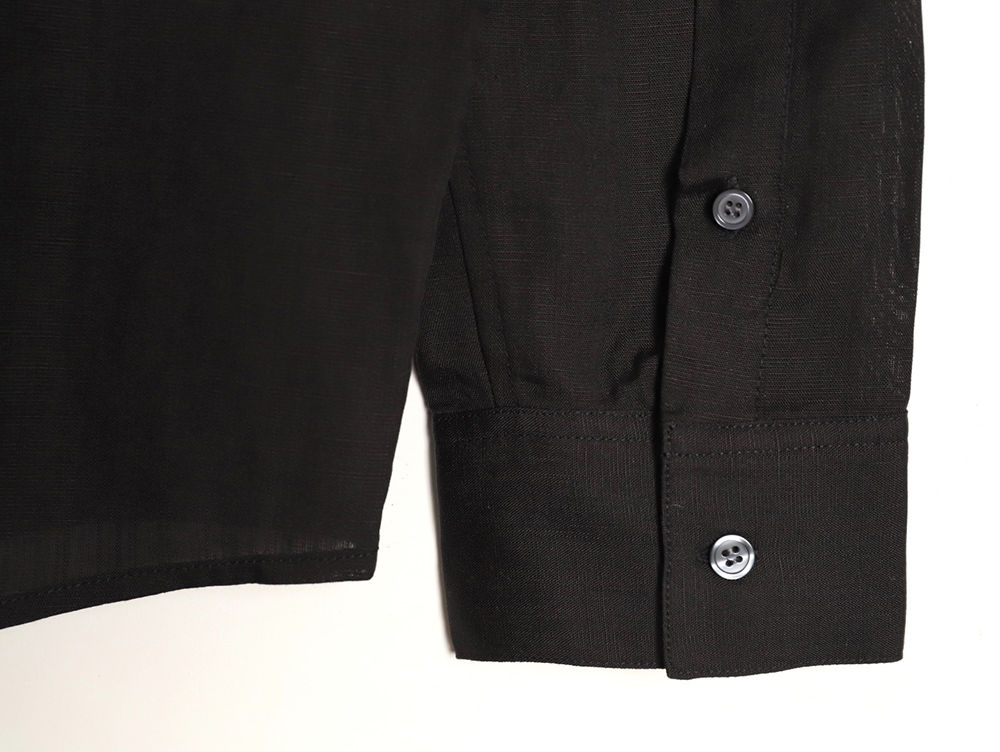 L0ew* embroidered linen long-sleeved shirt