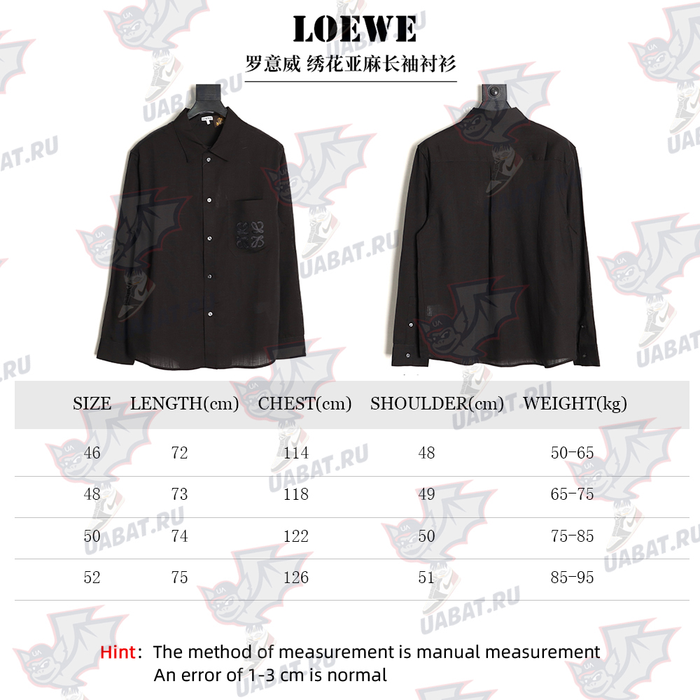 L0ew* embroidered linen long-sleeved shirt