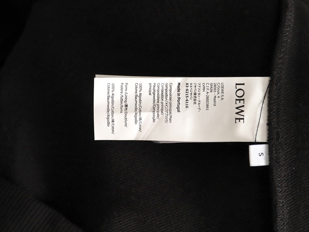 L0ew* chest-embossed logo leather pocket hooded sweatshirt