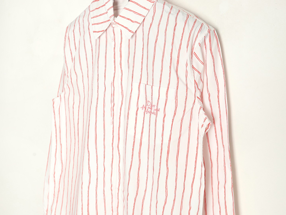 D*or striped shirt with pocket embroidery
