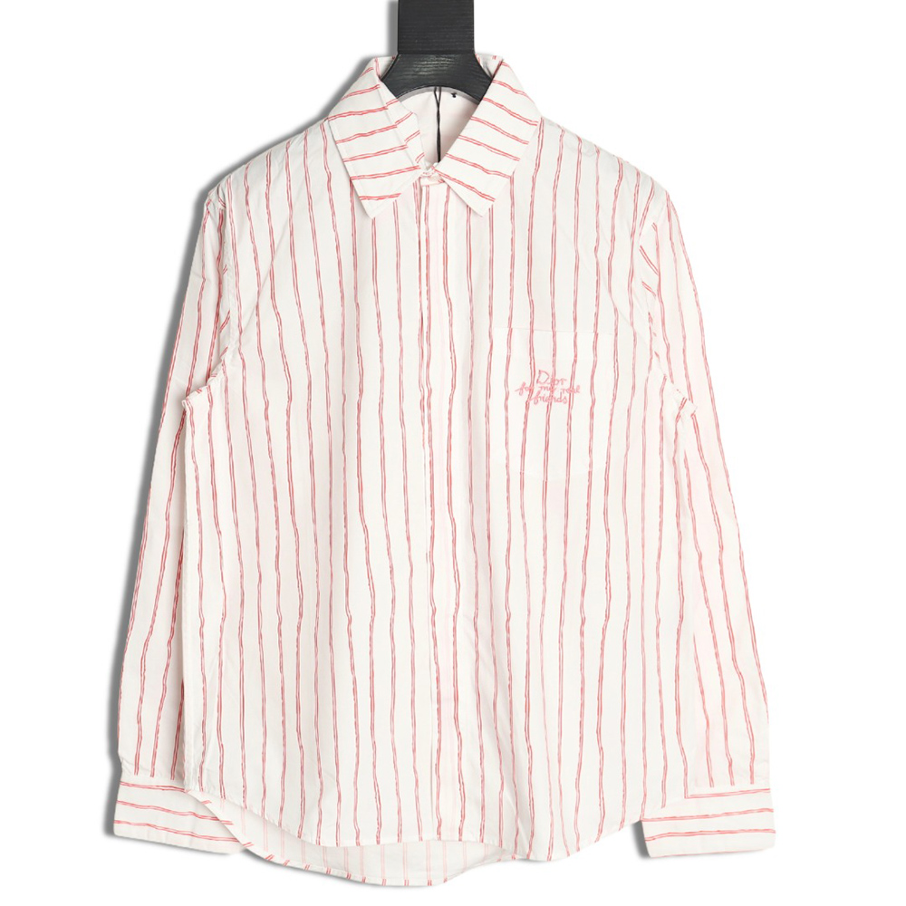 D*or striped shirt with pocket embroidery