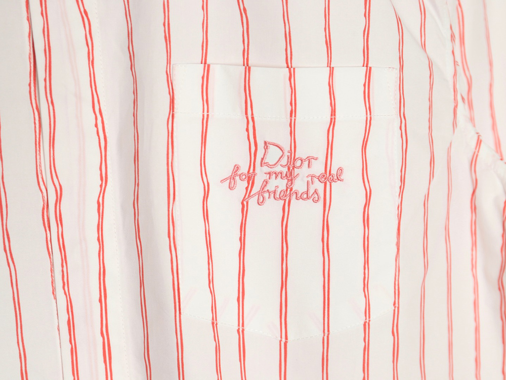 D*or striped shirt with pocket embroidery