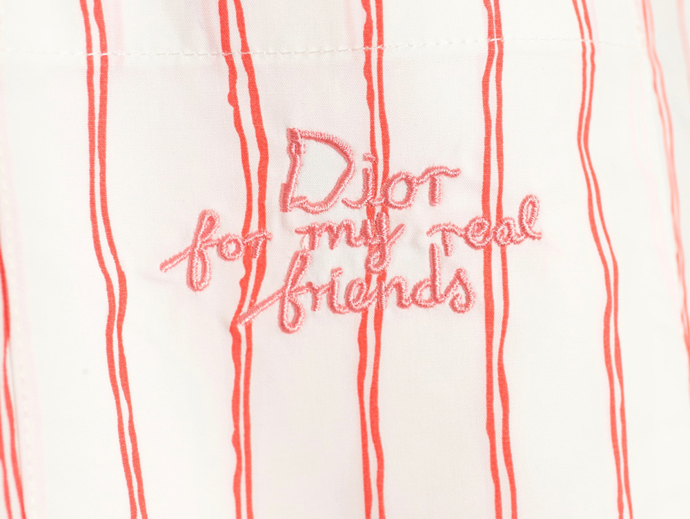 D*or striped shirt with pocket embroidery