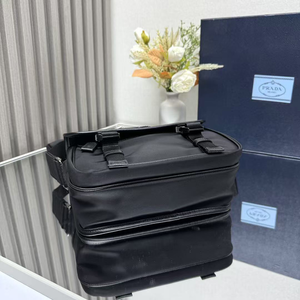 Pra*a re-nylon and saffiano leather shoulder bags 2vd034 22*16*8.5cm