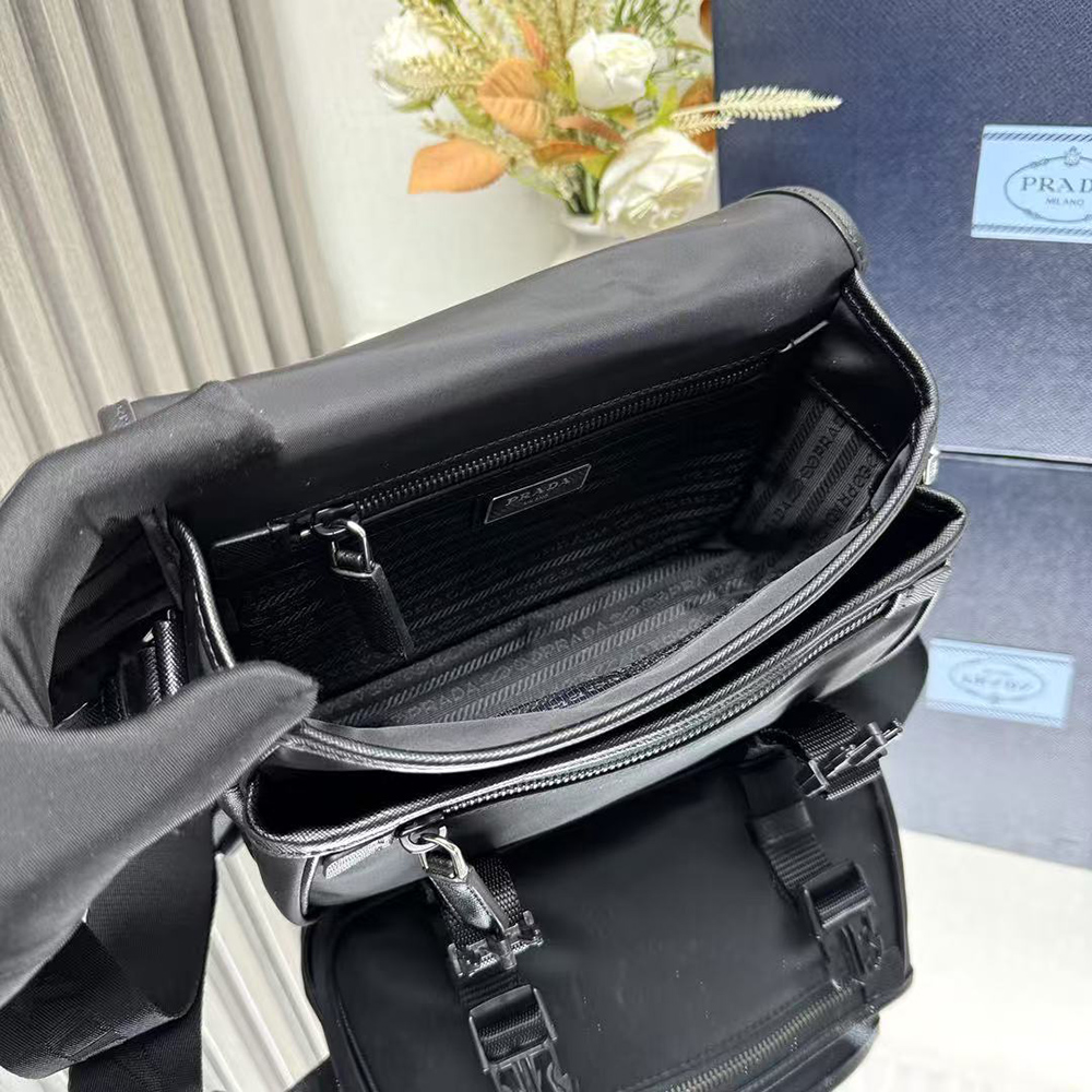 Pra*a re-nylon and saffiano leather shoulder bags 2vd034 22*16*8.5cm