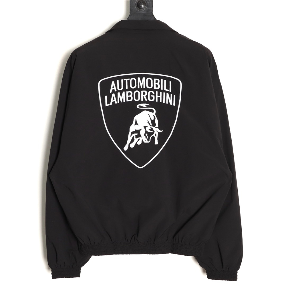 Ba*len*cia*ga & lamborghini joint embroidered zipper stand collar jacket