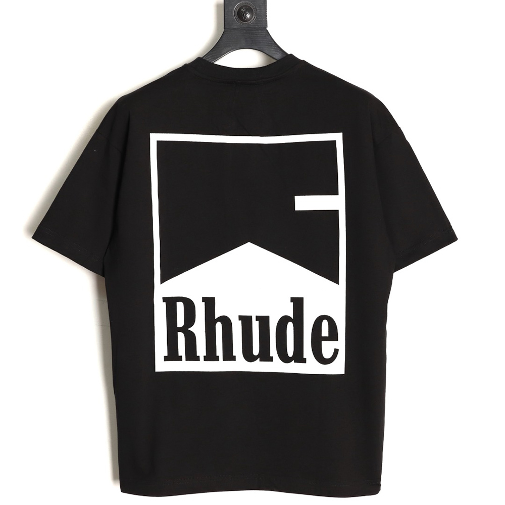 Rhude Marlboro retro logo print slogan short-sleeved T-shirt